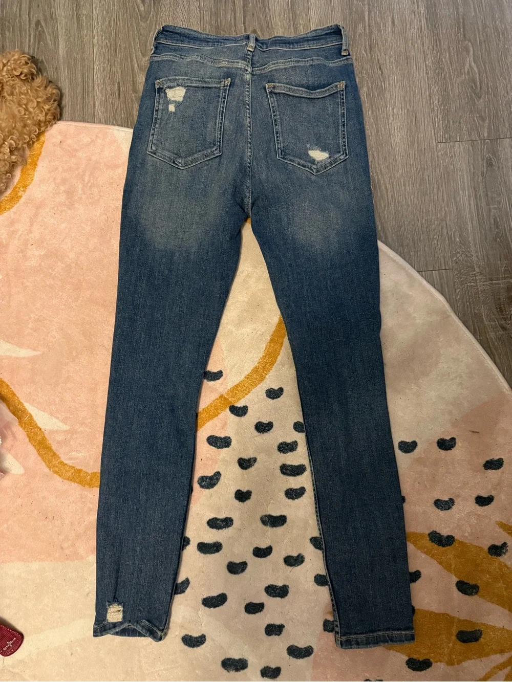 Free People High-Rise Distressed Skinny Jeans - Dark Blue